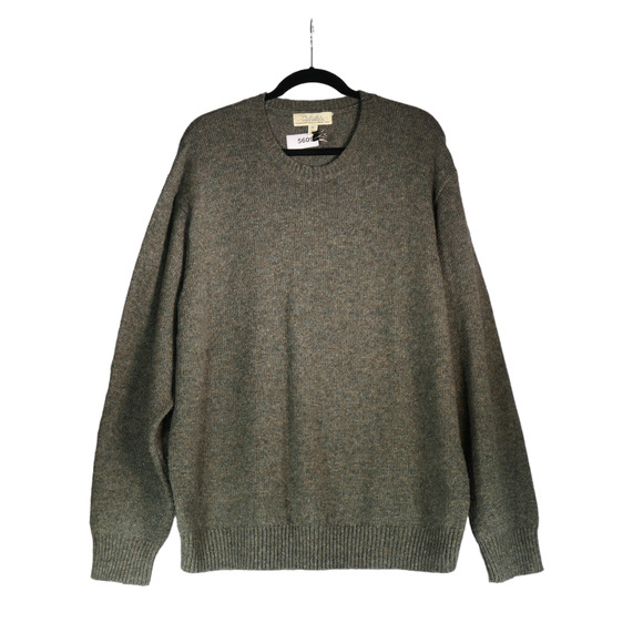 Cabela's Mens XL Marled Green Gray Wool Blend Sweater Holiday Ski Oversized - Picture 1 of 7
